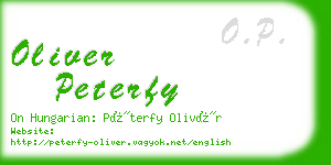 oliver peterfy business card